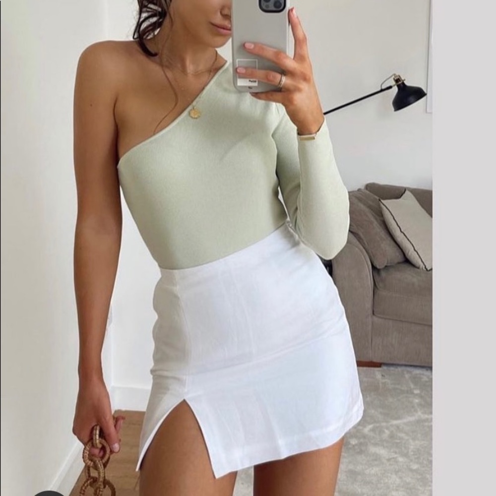 Zara Asymmetric Knit Bodysuit